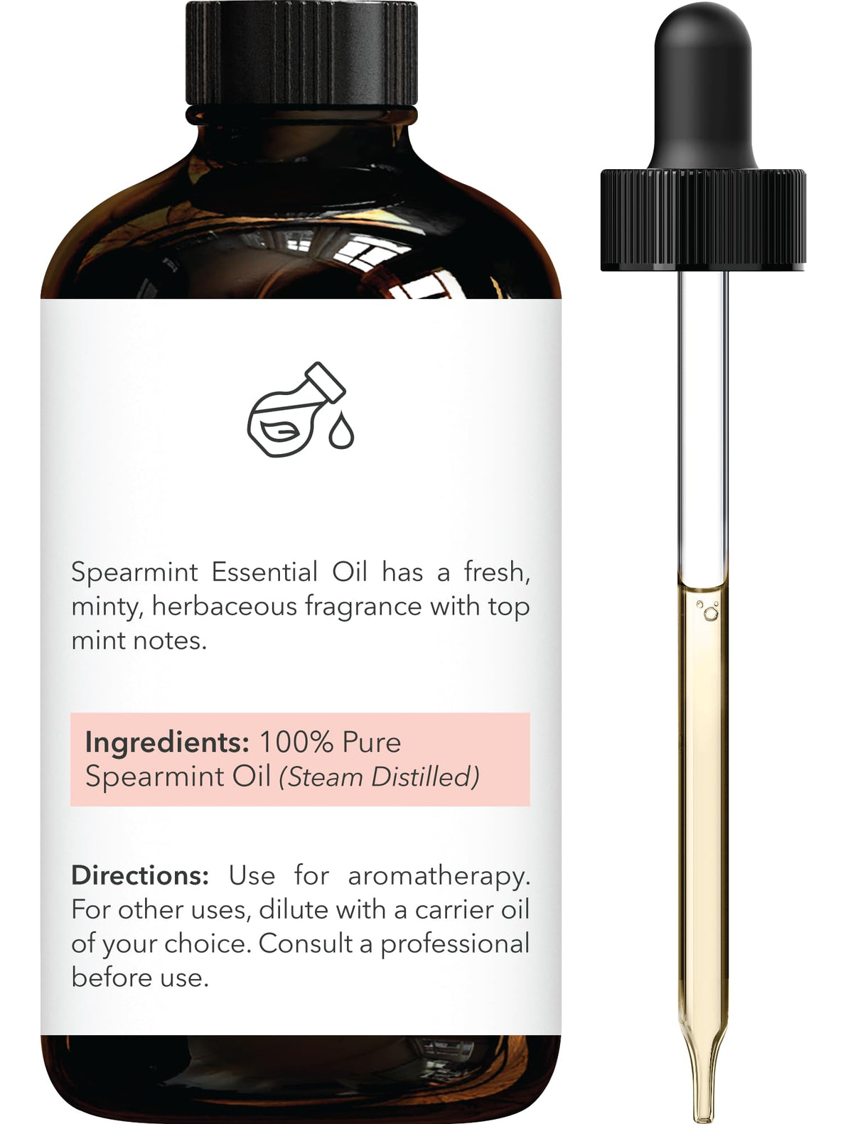 Spearmint & Lavender Essential Oils 4 Fl Oz Pack of 2 U167