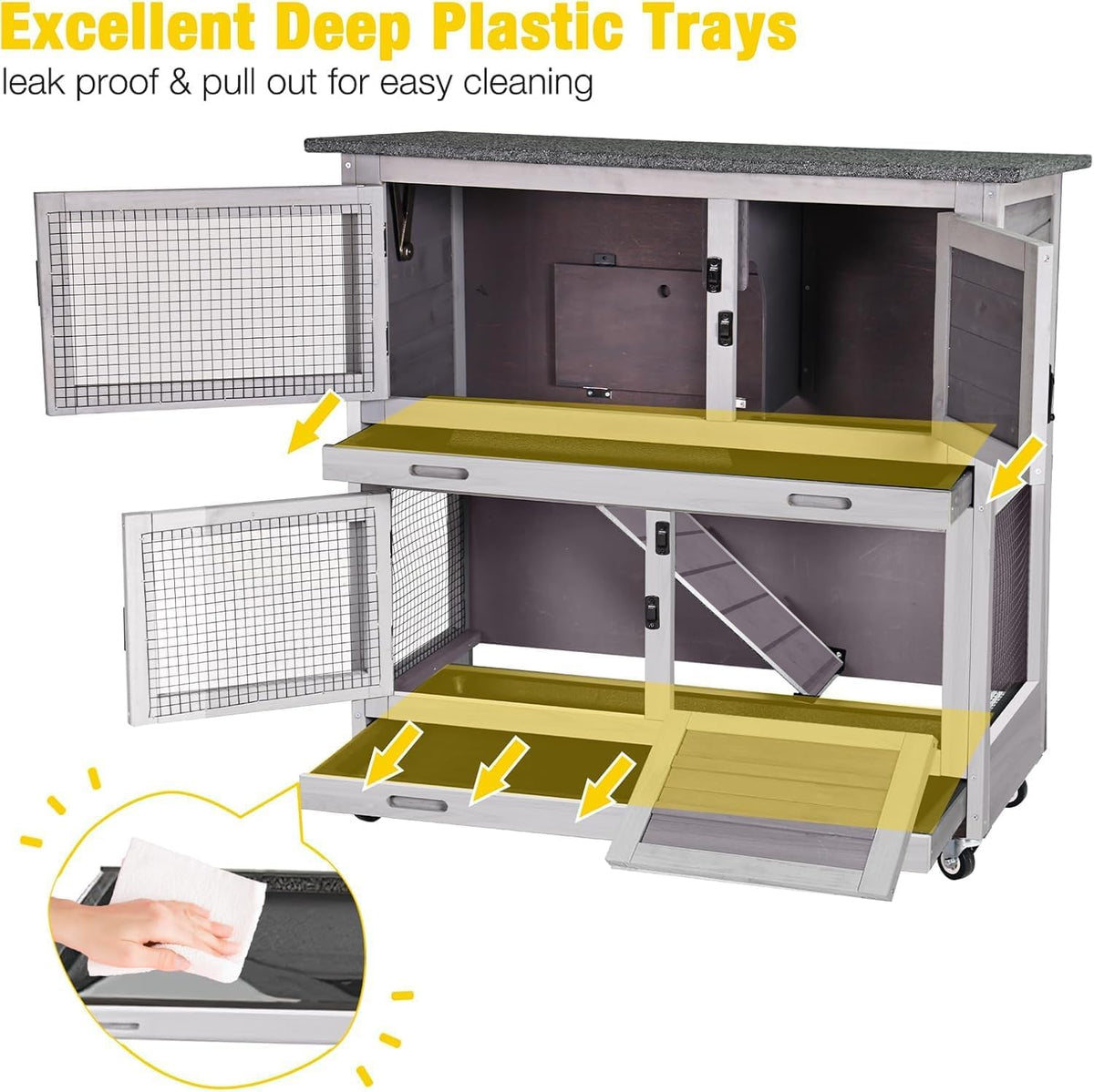 Rabbit Hutch 2 Story Pet House on Wheels I936