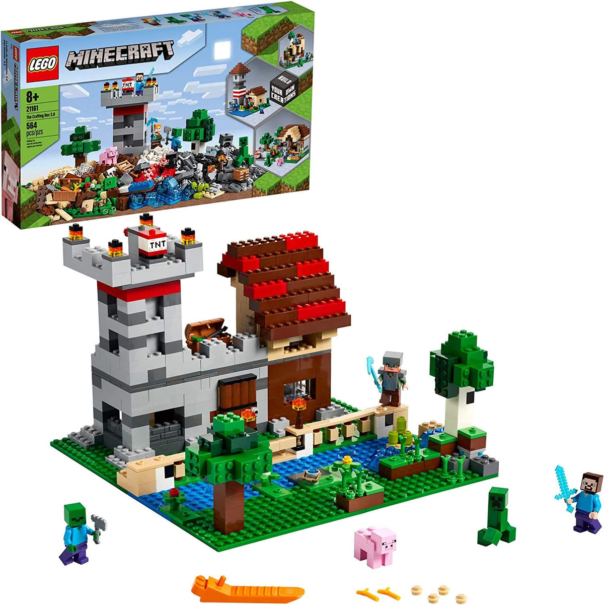 Minecraft Brick Construction Toy and Minifigures 564 Pieces I1266