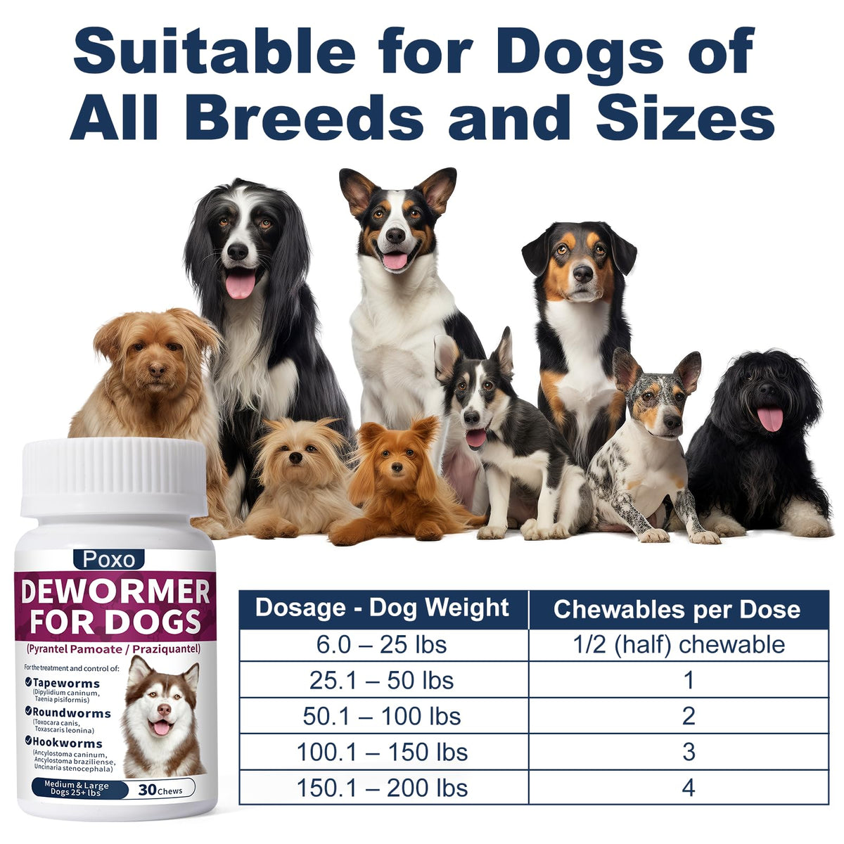7-Way Dewormer for Dogs, 30 Tablets E27345