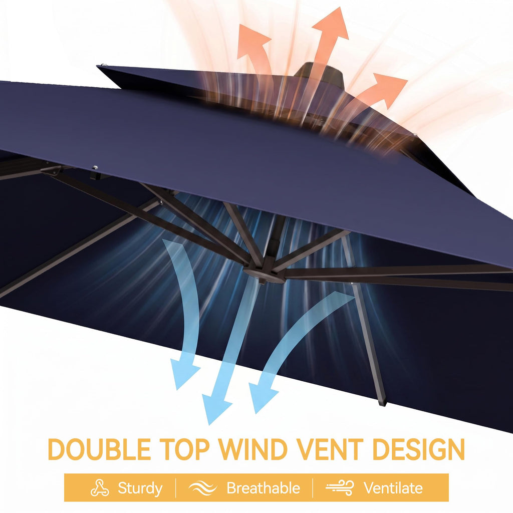 10x13 FT Cantilever Patio Umbrella with Base V557