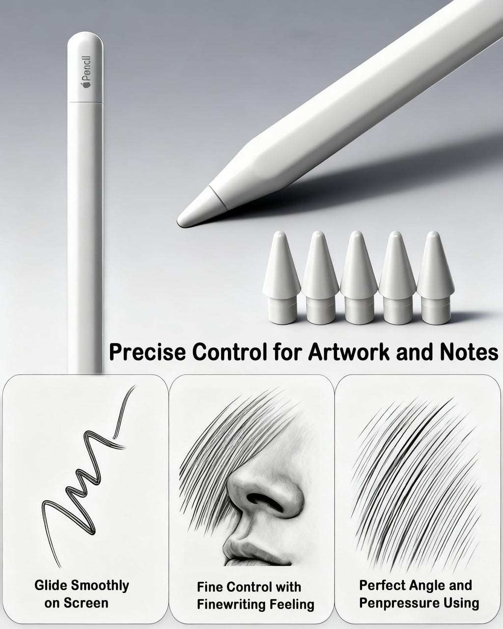 6 Pack Replacement Pencil Tips with Case I712