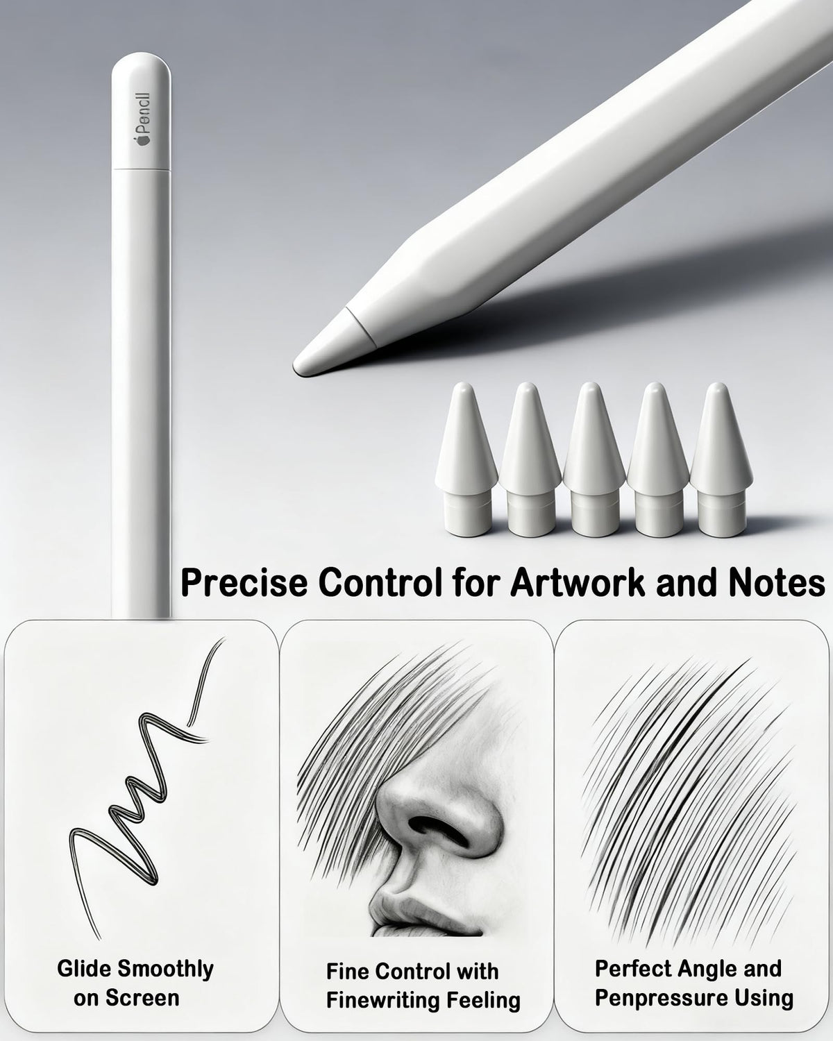 6 Pack Replacement Pencil Tips with Case I712