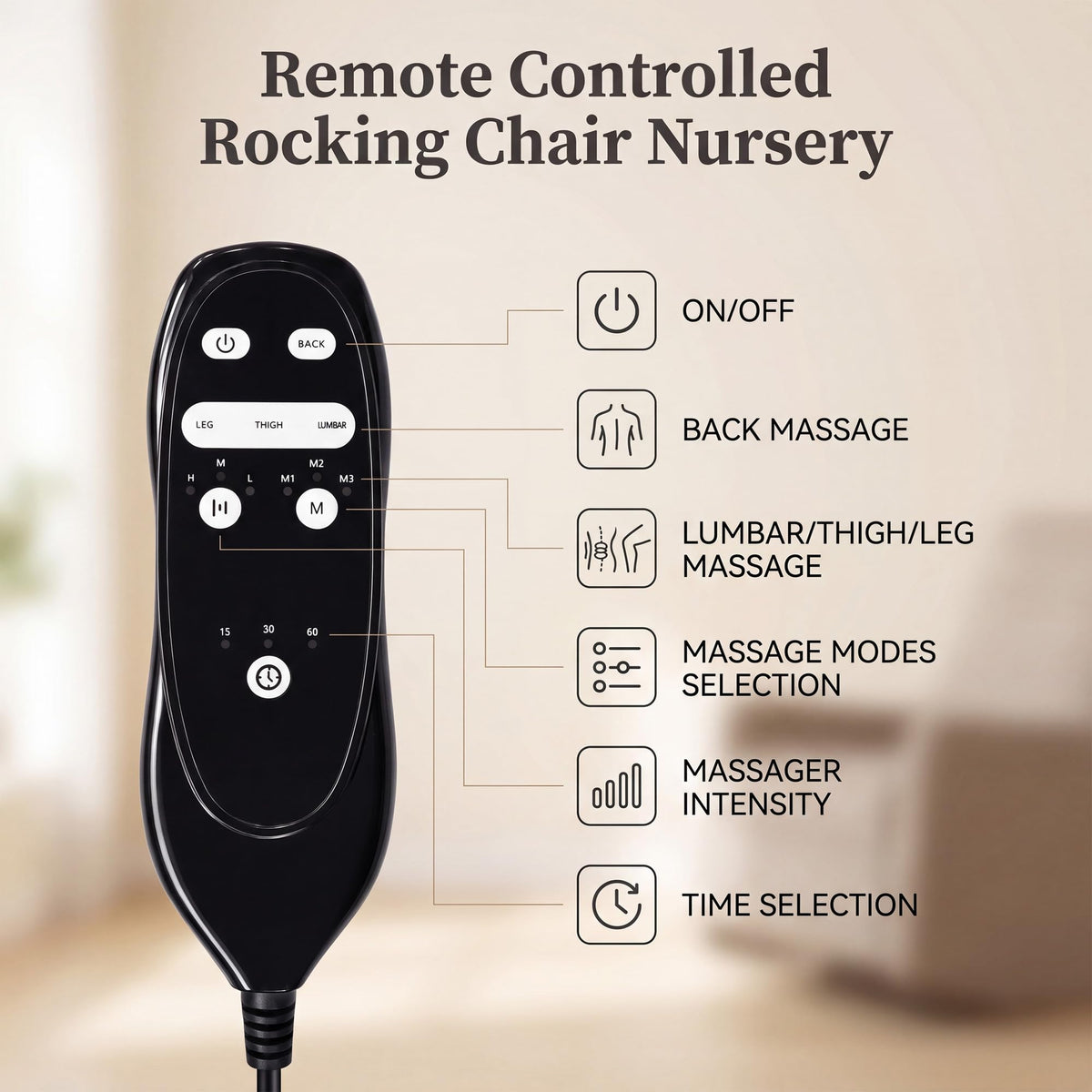 Rocking Recliner Chair with Massage A685