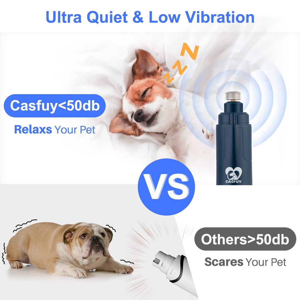 Dog Nail Grinder with LED Light 2-Speed Electric Pet Nail Trimmer Dark Blue P20676