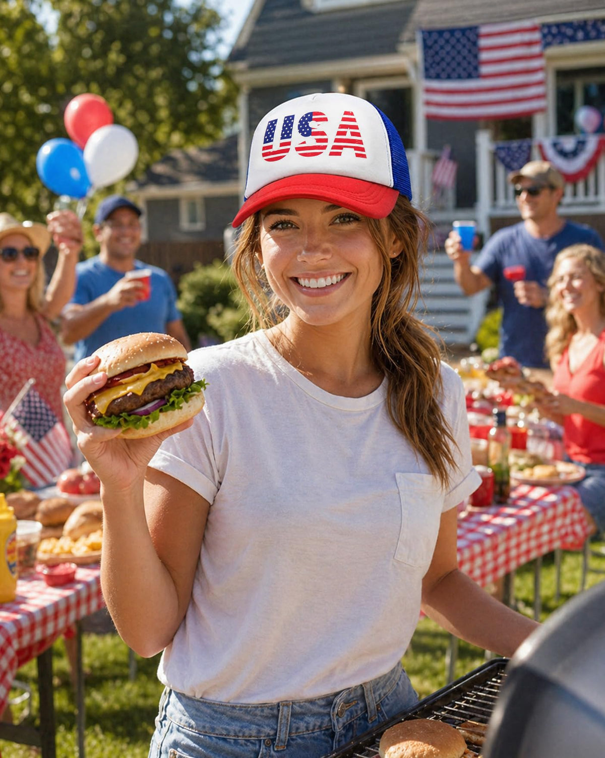 American Flag Trucker Hat Z937566