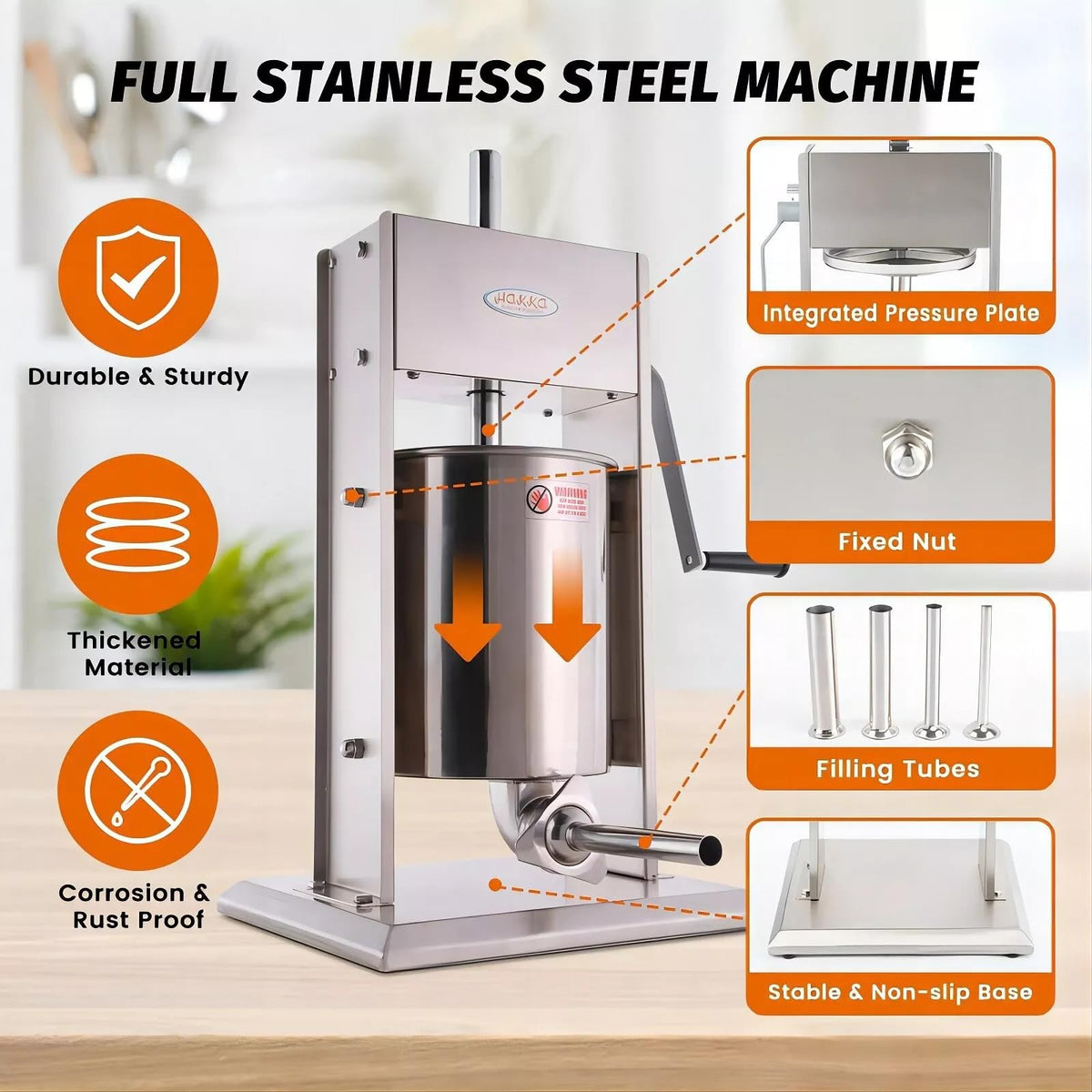 25 Lb Stainless Steel Vertical Sausage Stuffer W13463