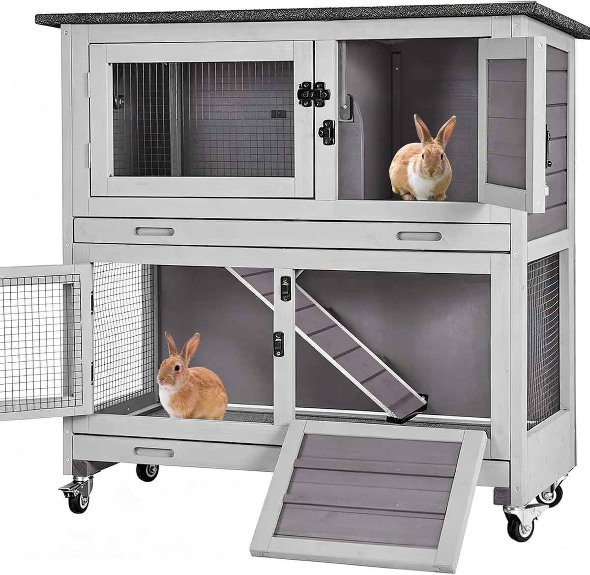 Rabbit Hutch 2 Story Pet House on Wheels I936