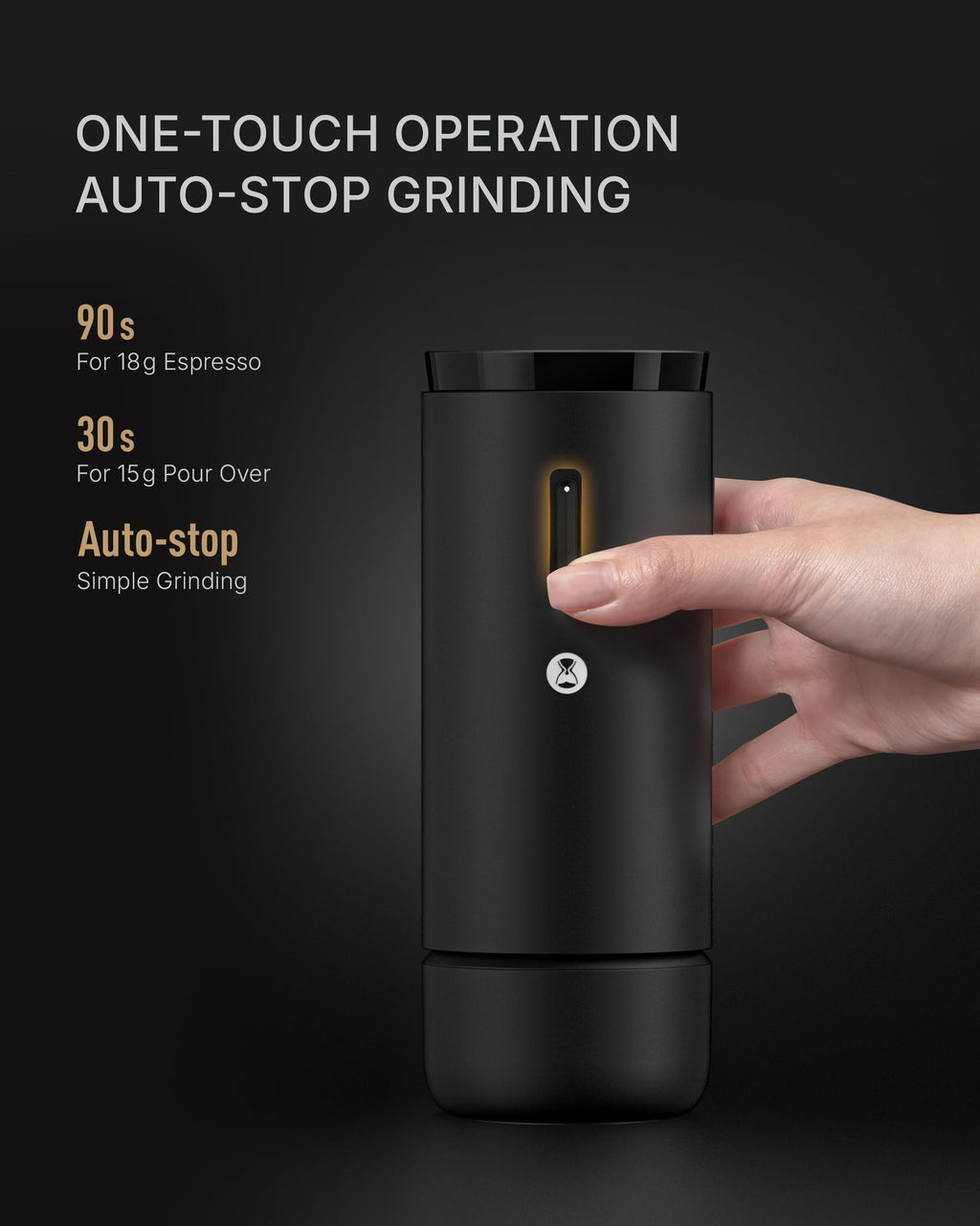Portable Conical Burr Electric Coffee Grinder with 30 Settings A318