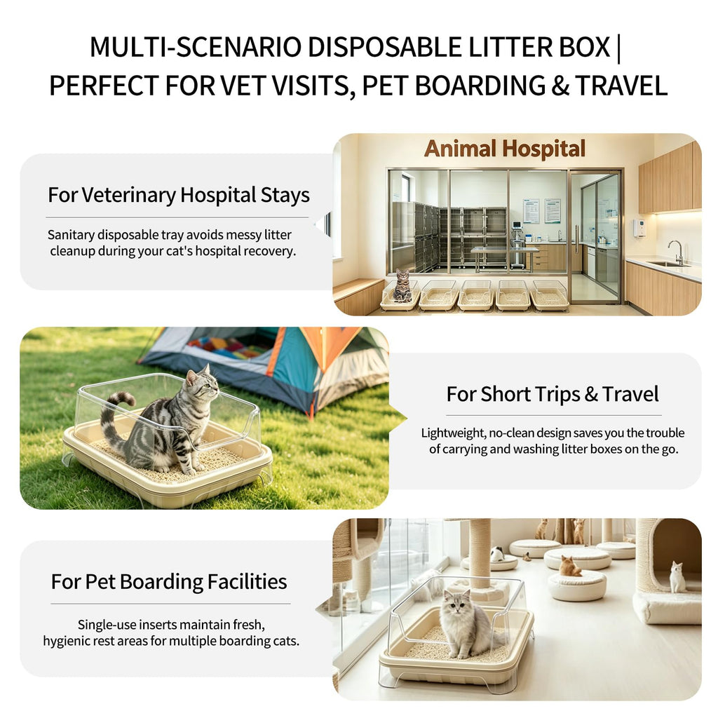 1+5 Pack Disposable Litter Boxes for Cats V7458