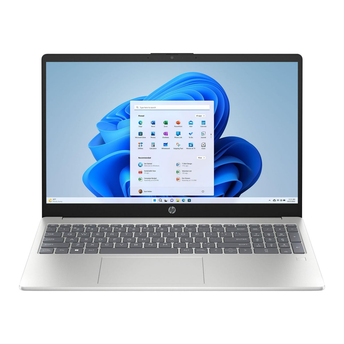 15.6 inch FHD Laptop Intel Core i3-N305 8GB RAM 256GB SSD Silver H720