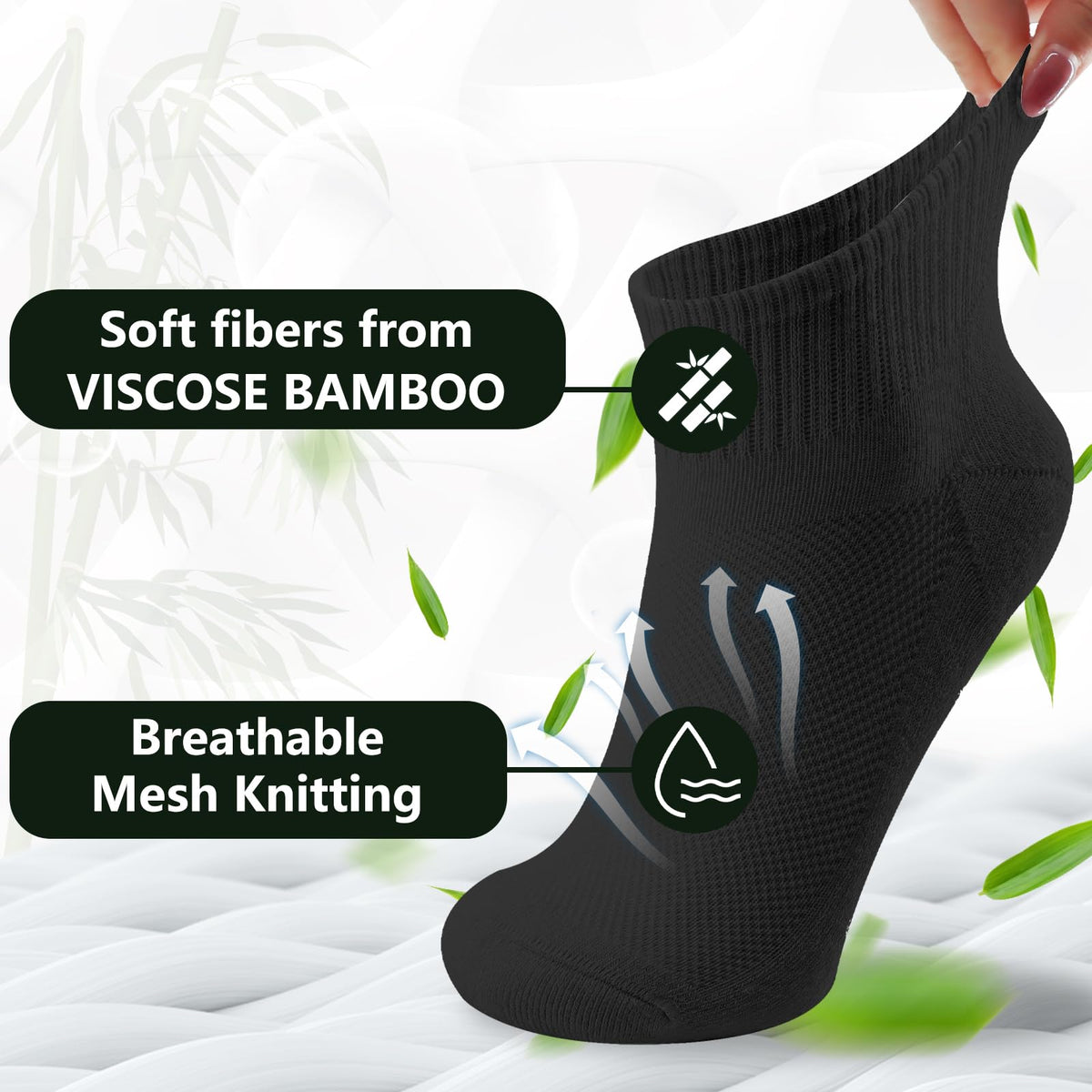 Bamboo Viscose Ankle Socks 6 Pairs B901