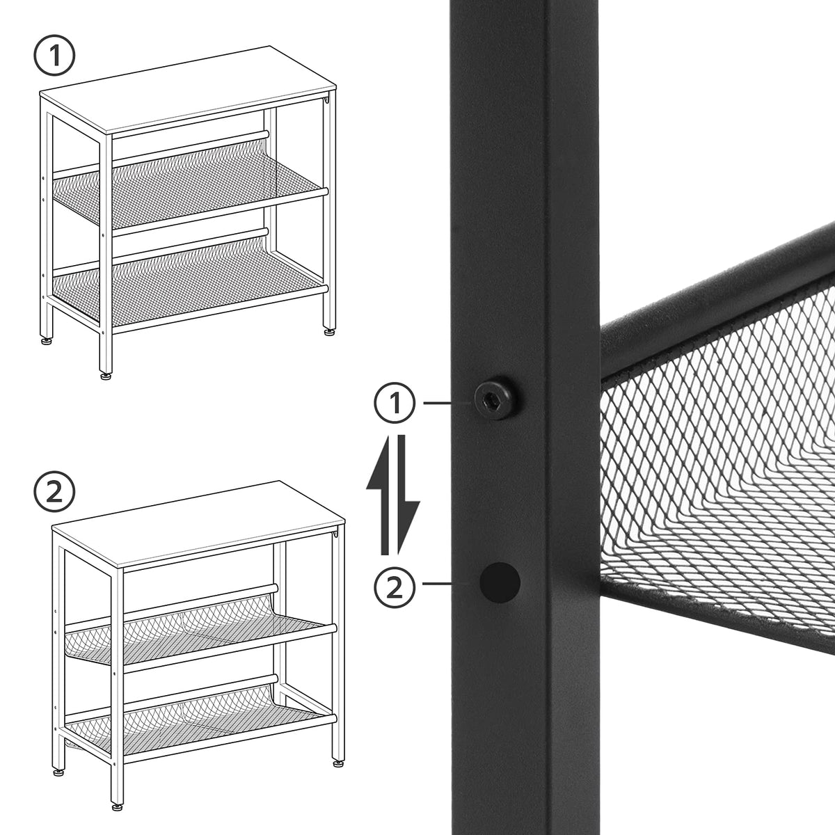 3-Tier Narrow End Table with Adjustable Shelves I29487
