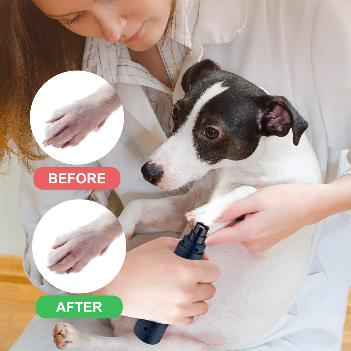 Dog Nail Grinder with LED Light 2-Speed Electric Pet Nail Trimmer Dark Blue P20676