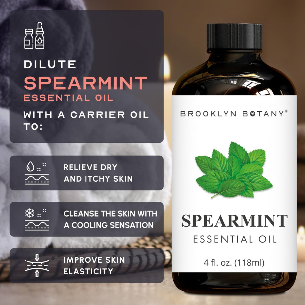 Spearmint & Lavender Essential Oils 4 Fl Oz Pack of 2 U167