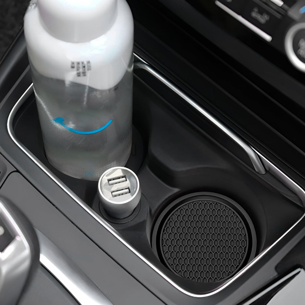 Black Non-Slip Silicone Car Cup Coasters T814