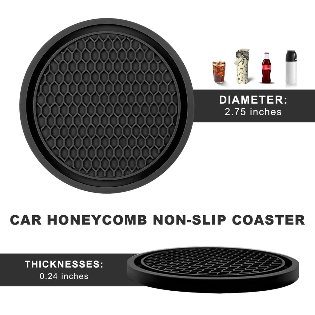 Black Non-Slip Silicone Car Cup Coasters T814