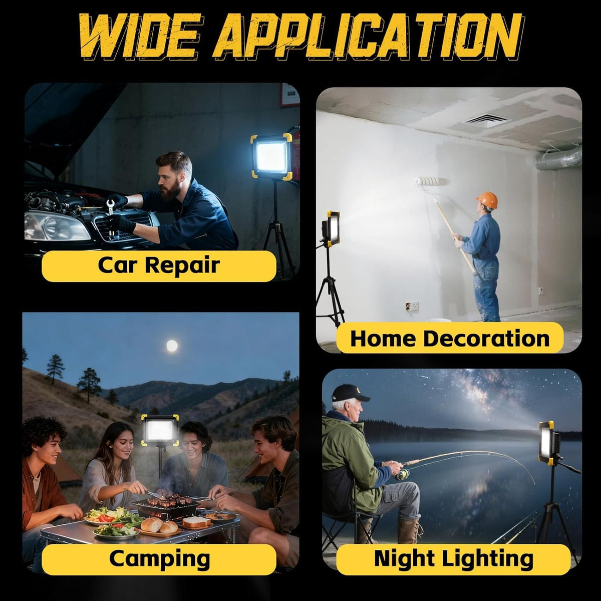 12000mAh Rechargeable LED Work Light with Stand B584