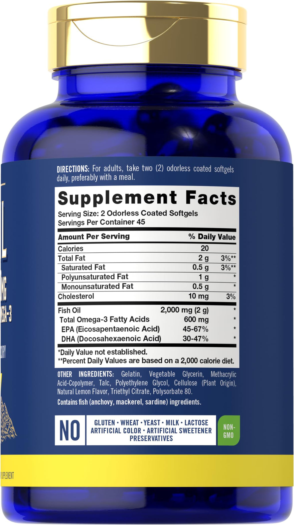 Fish Oil 2000mg Omega 3 Supplement F5657
