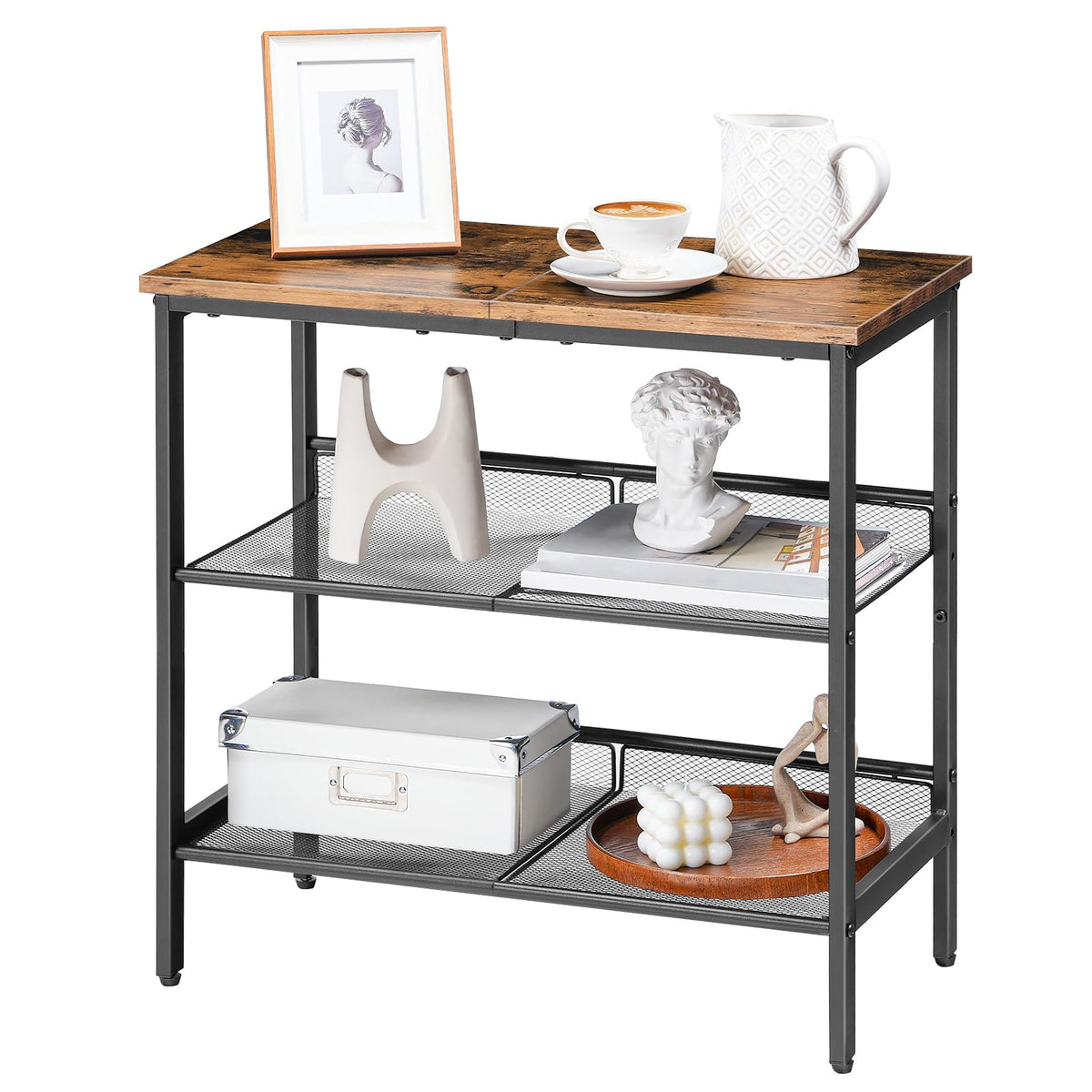 3-Tier Narrow End Table with Adjustable Shelves I29487