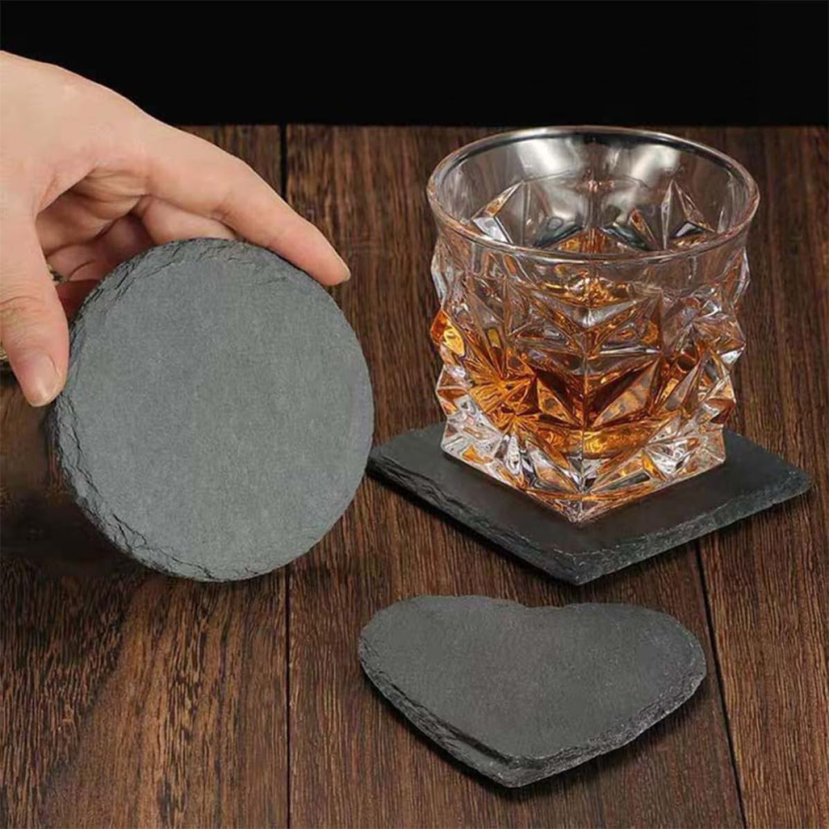 Natural Stone Cup Coaster Set with Non Slip Bottom G380456