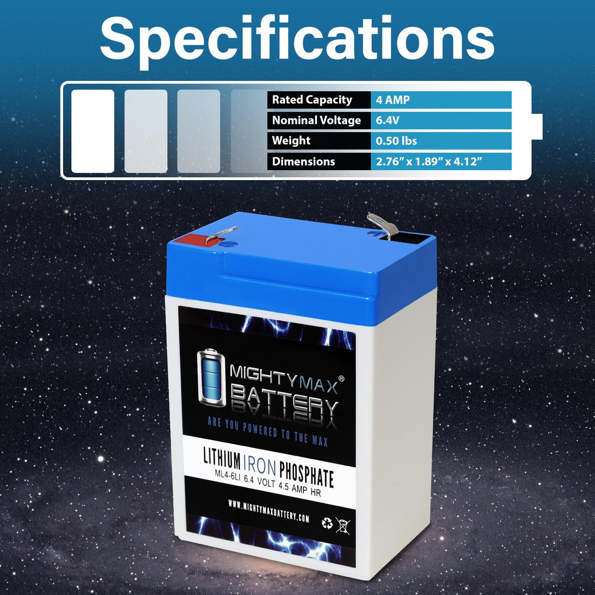 6V 4.5AH Lithium Replacement Battery X300851