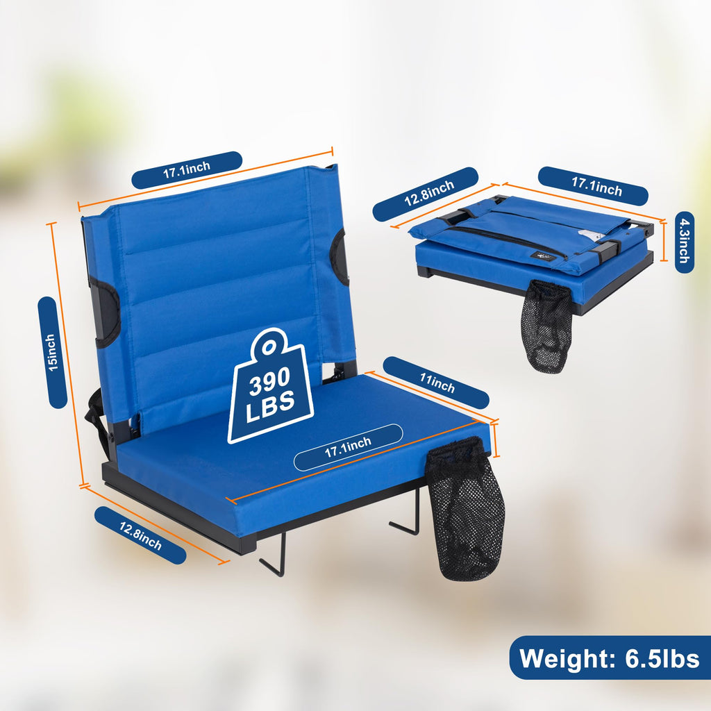 2 Pack Blue Stadium Seats for Bleachers with Back Support G35799
