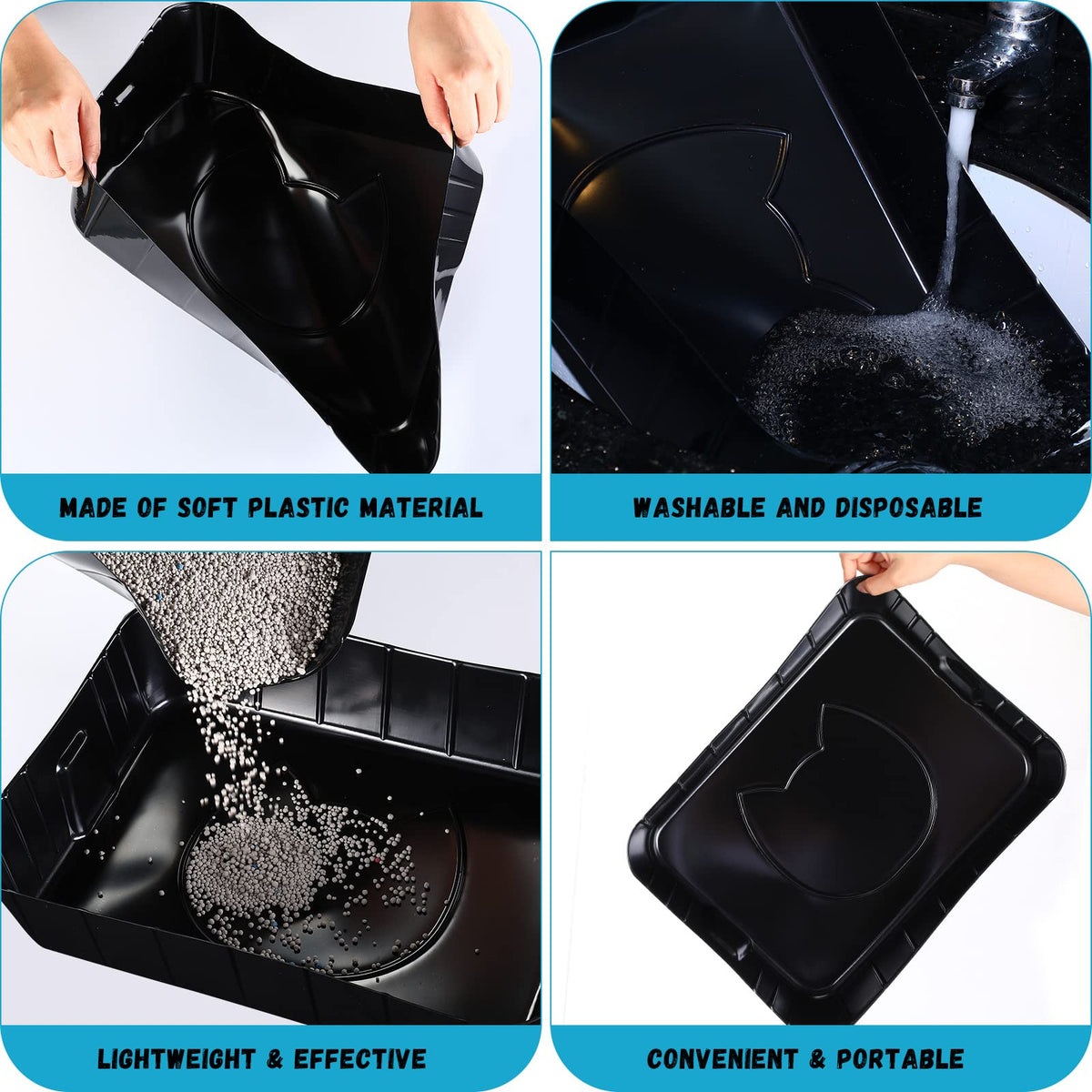 Black Disposable Litter Box for Cats S841