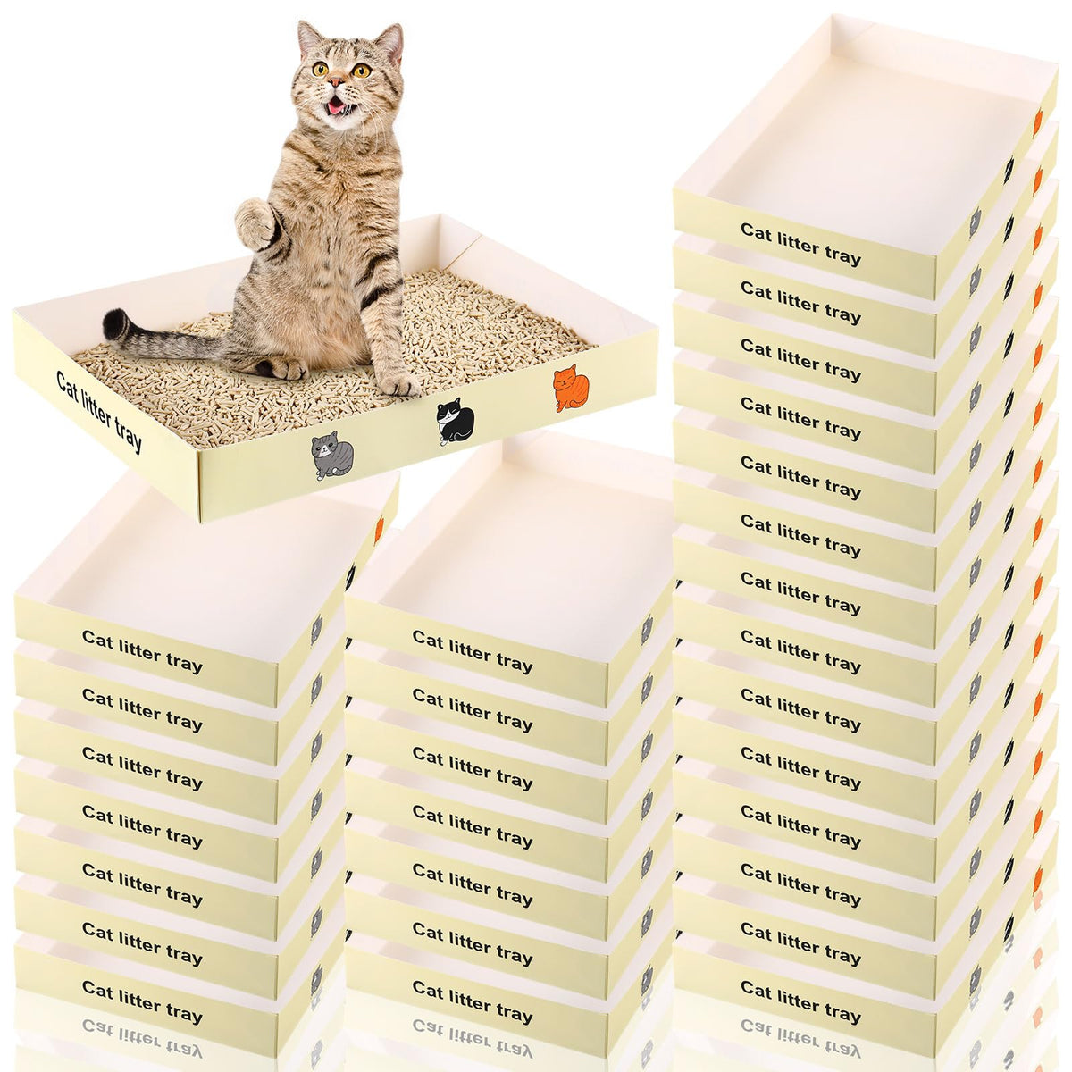 30 Pack Foldable Disposable Cat Litter Box I29705