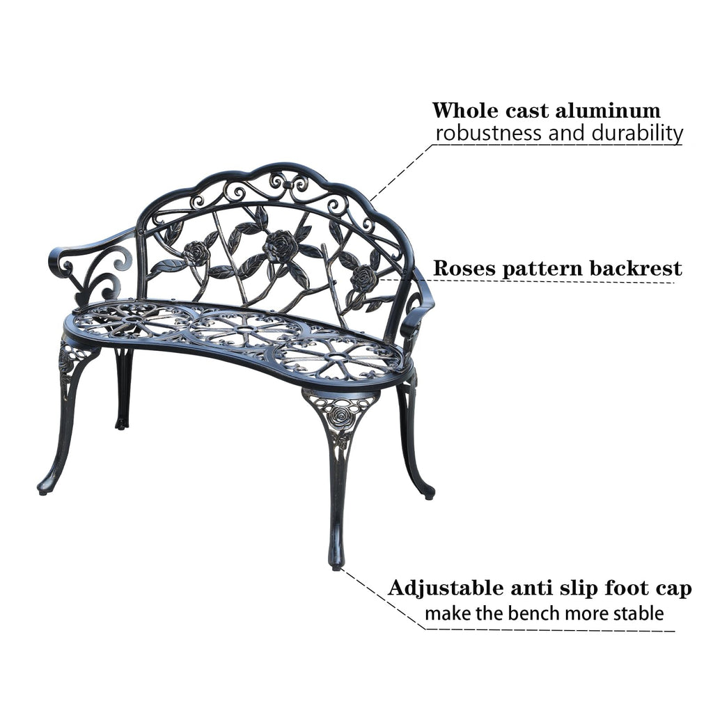 Cast Aluminium Outdoor Bench L677
