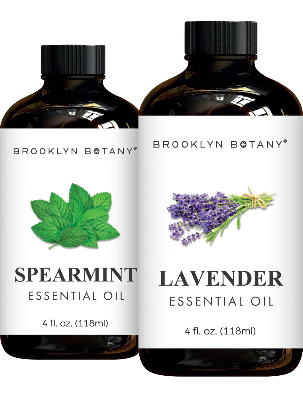 Spearmint & Lavender Essential Oils 4 Fl Oz Pack of 2 U167