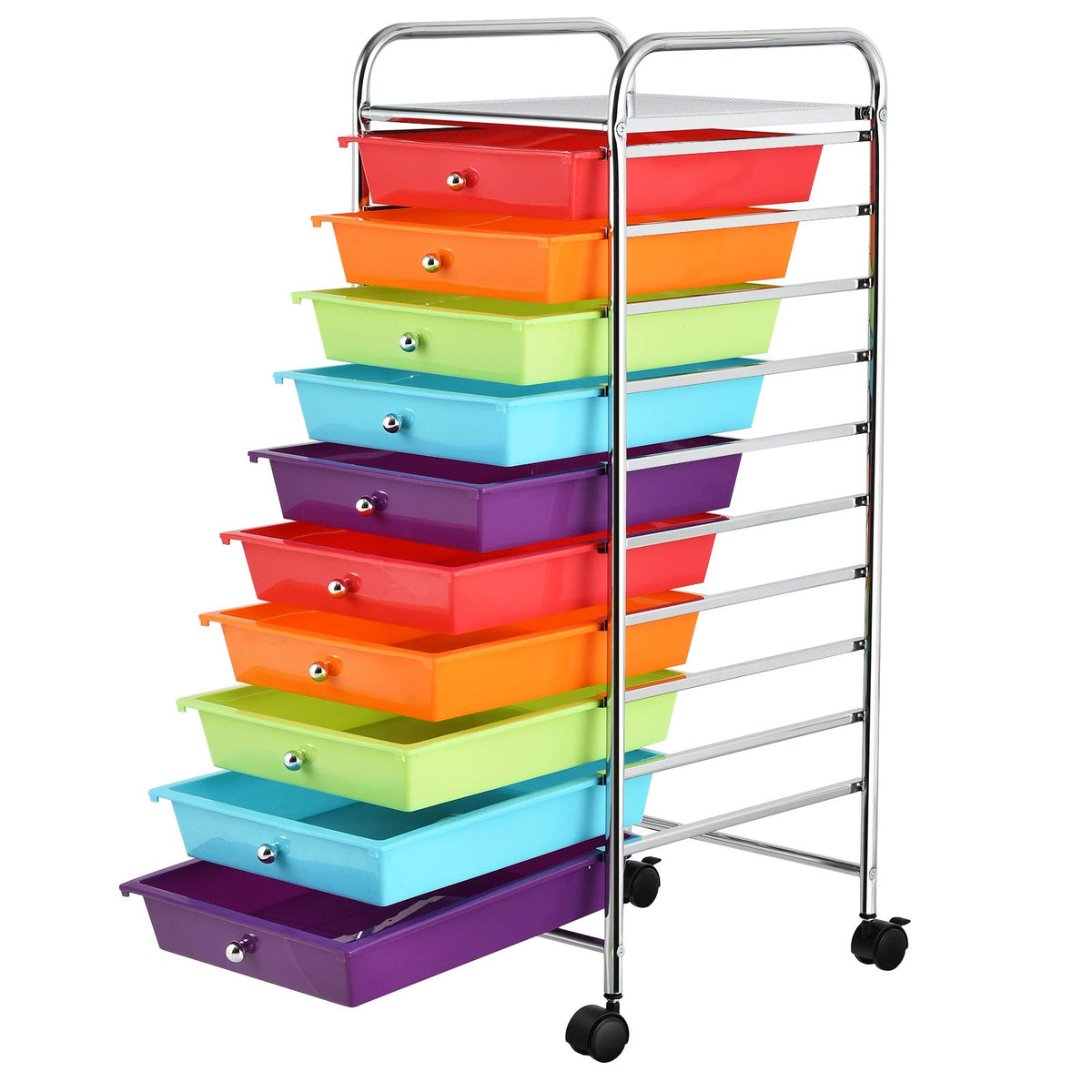 10 Drawer Multicolor Alloy Steel Storage Cart W462137