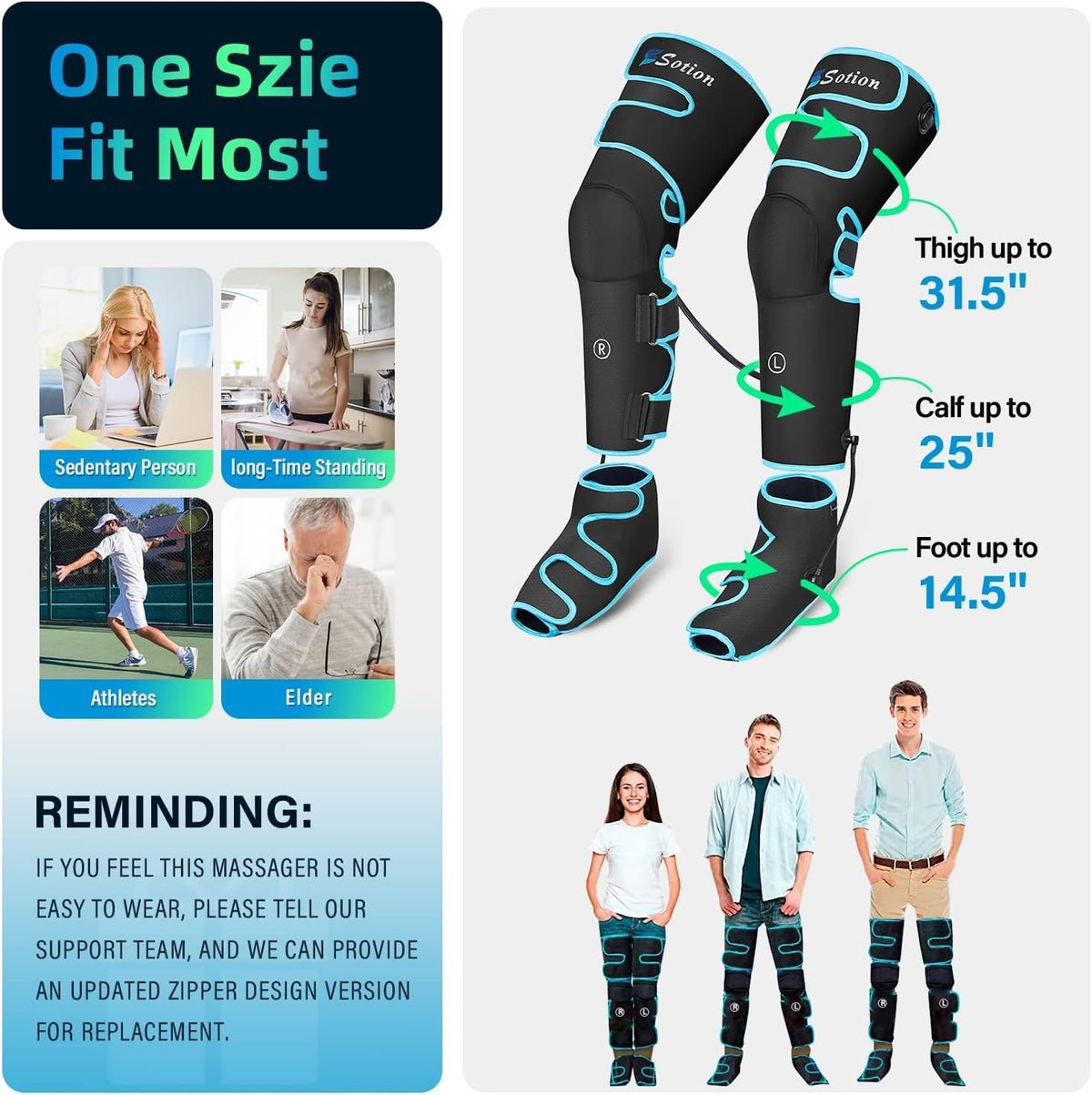 Air Compression Heat Leg Massager G428