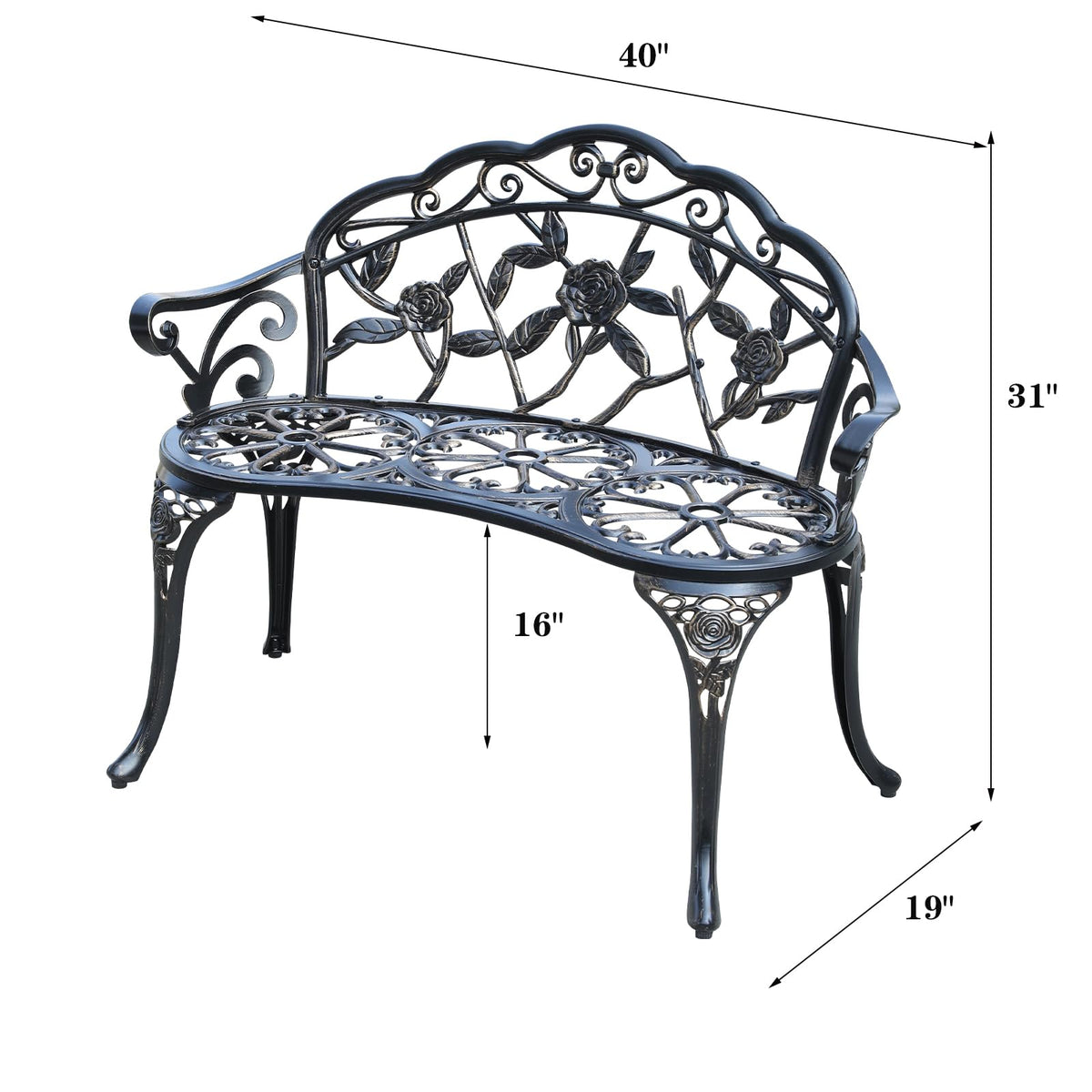 Cast Aluminium Outdoor Bench L677