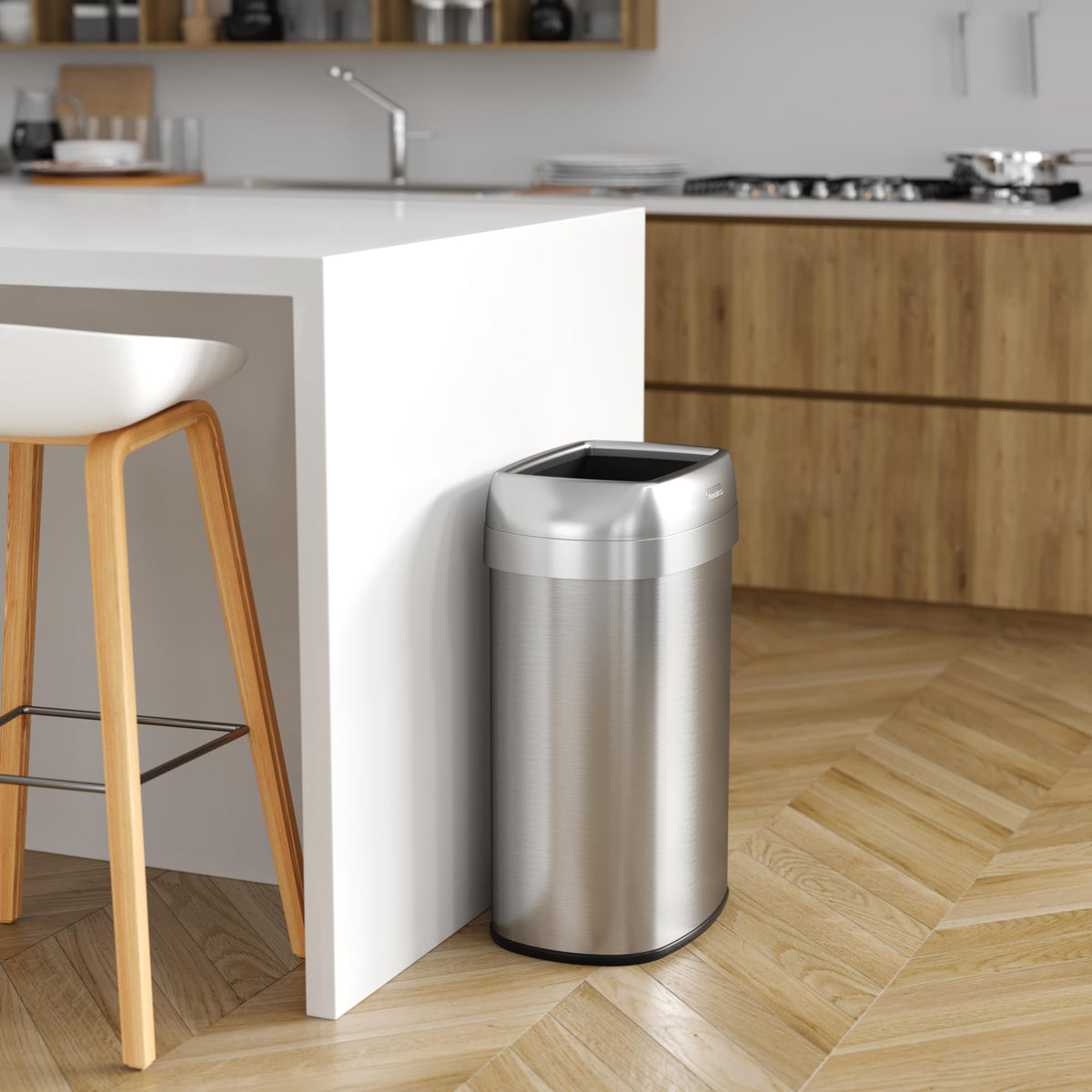 13 Gallon Stainless Steel Open Top Trash Can A7970
