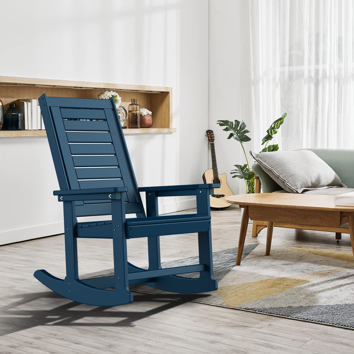 Oversized Outdoor Rocking Chairs Set of 2 Blue T48784
