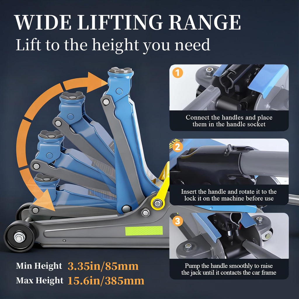 2.5T Low Profile Hydraulic Floor Jack with Carrying Handle L9861