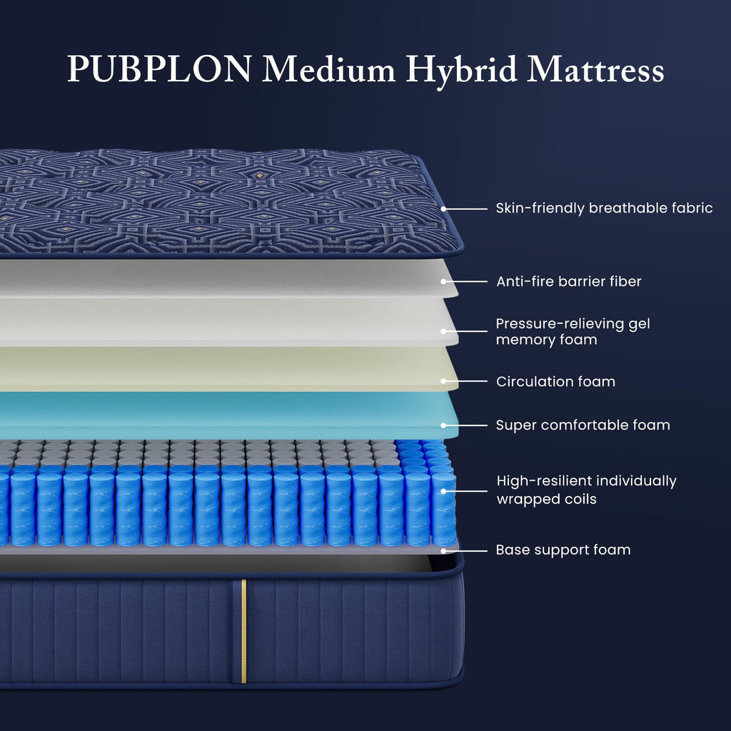 Medium Firm 12 Inch Full Mattress with Gel Memory Foam and Pocket Springs O5741