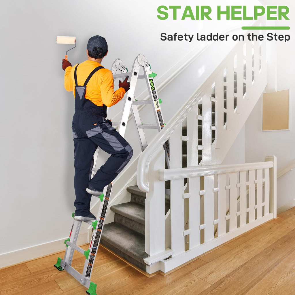 5 Step 17 Ft Anti-Slip Aluminum Folding Ladder X4120