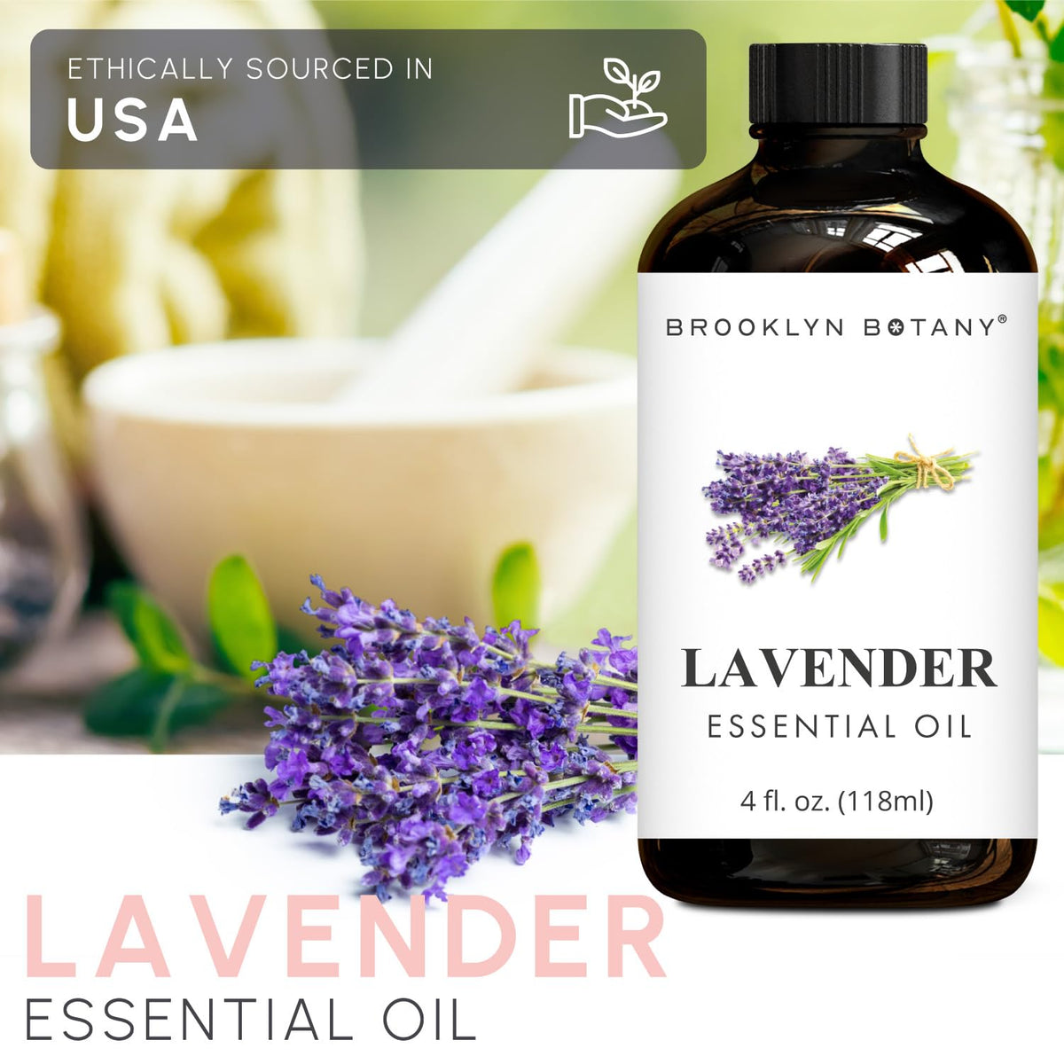 Spearmint & Lavender Essential Oils 4 Fl Oz Pack of 2 U167