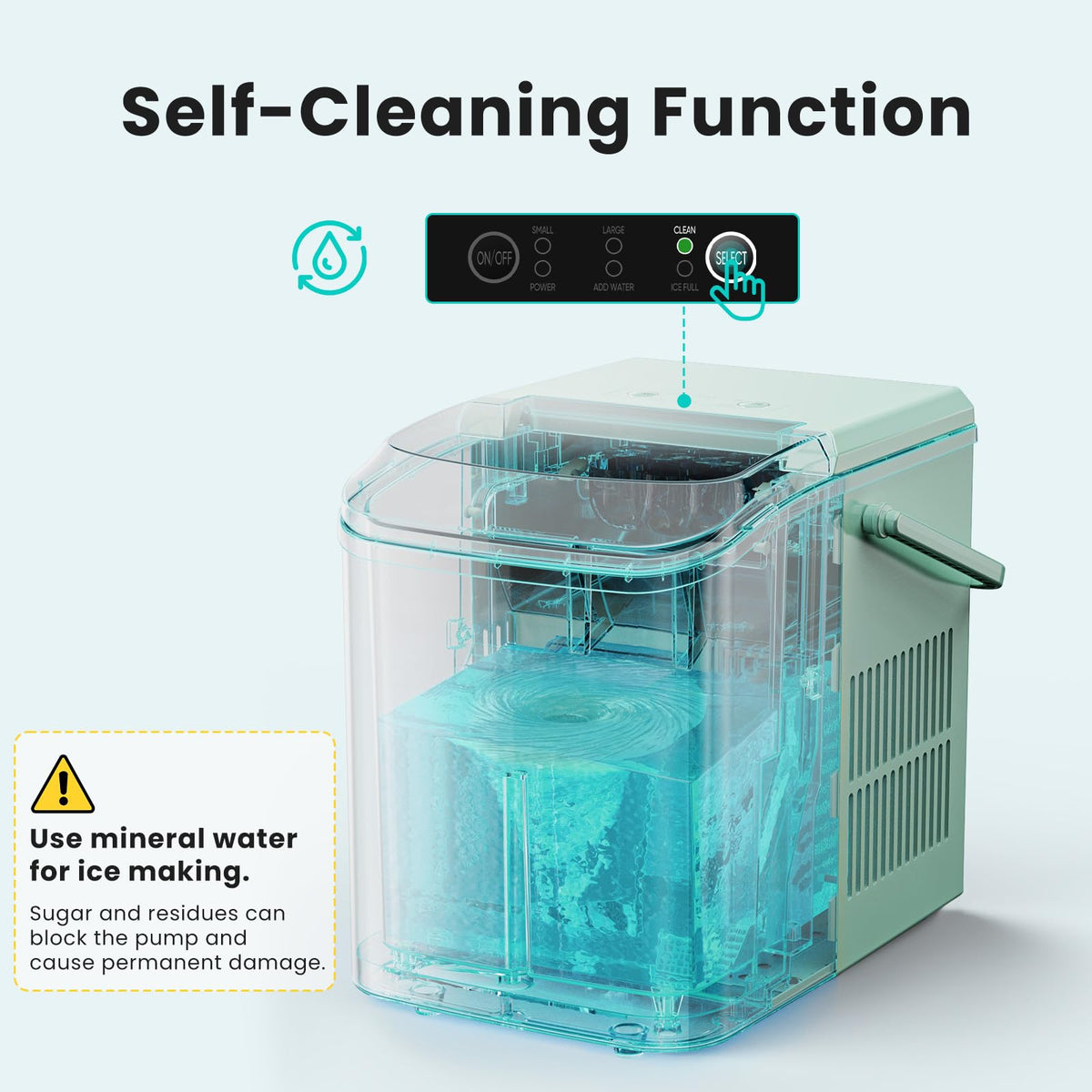 Portable Countertop Ice Maker with Basket & Scoop, 2 Cube Sizes I202902