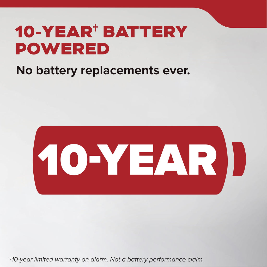 Smoke Detector, 10-Year Battery Powered, 85 dB Alarm, 1 Pack S492680