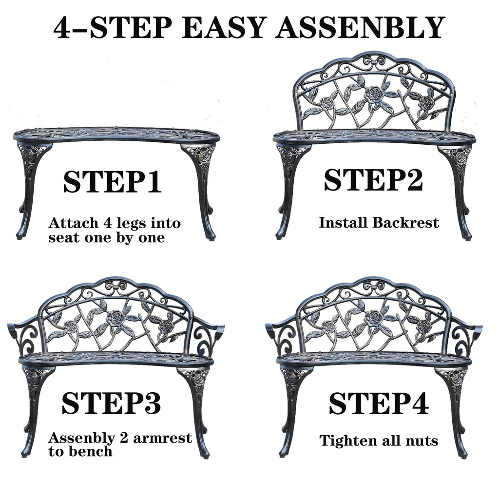 Cast Aluminium Outdoor Bench L677