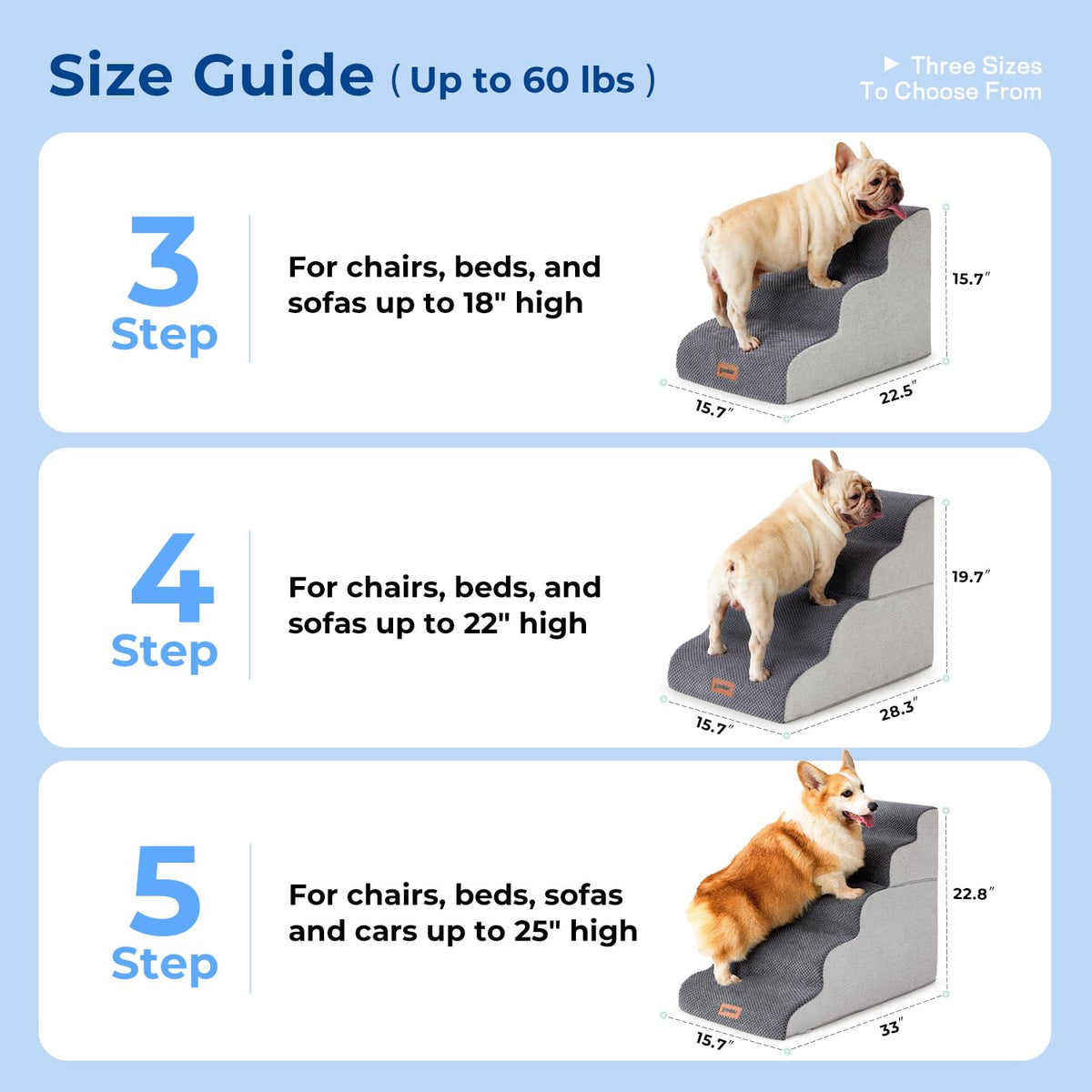 5 Step Pet Stairs Grey B95810