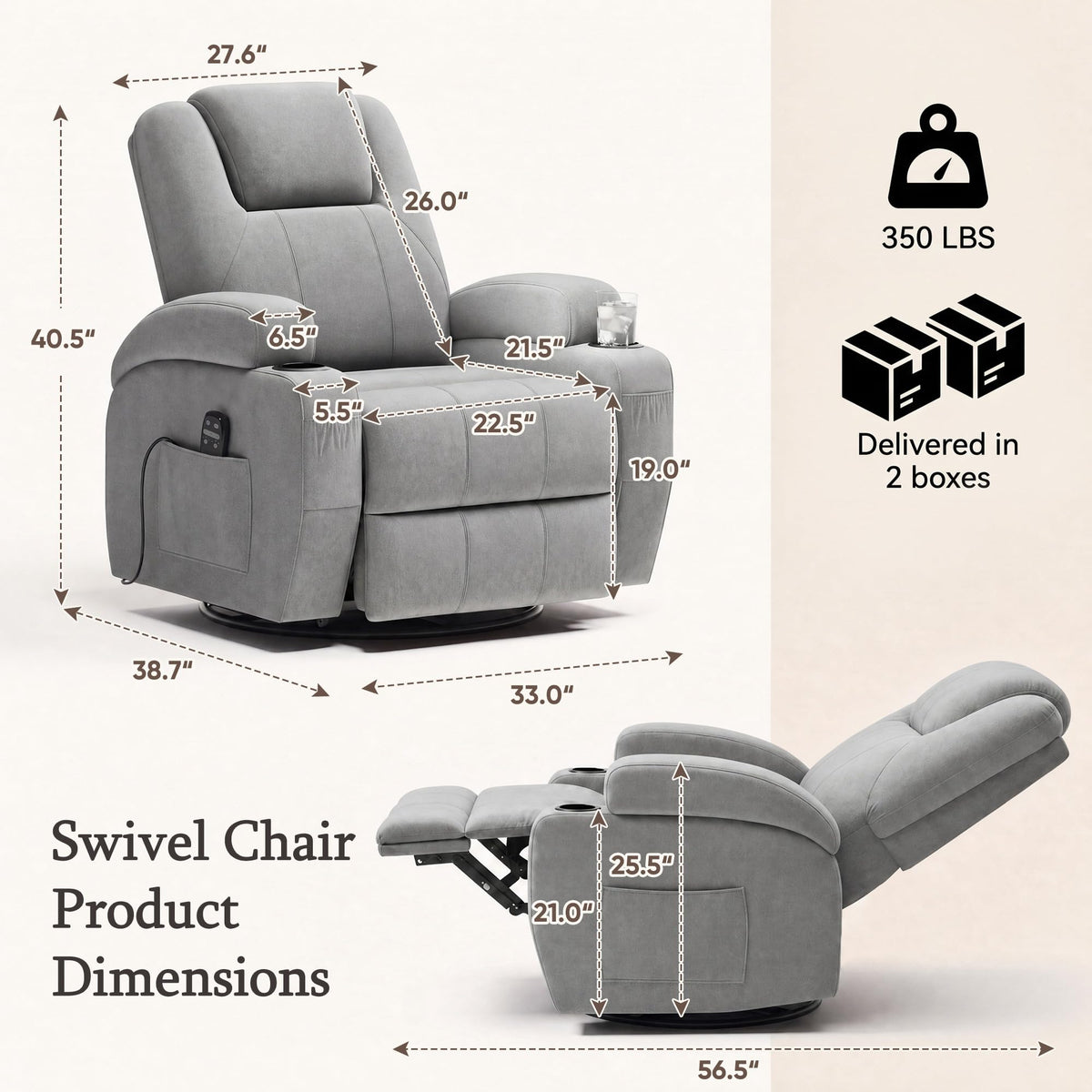 Rocking Recliner Chair with Massage A685