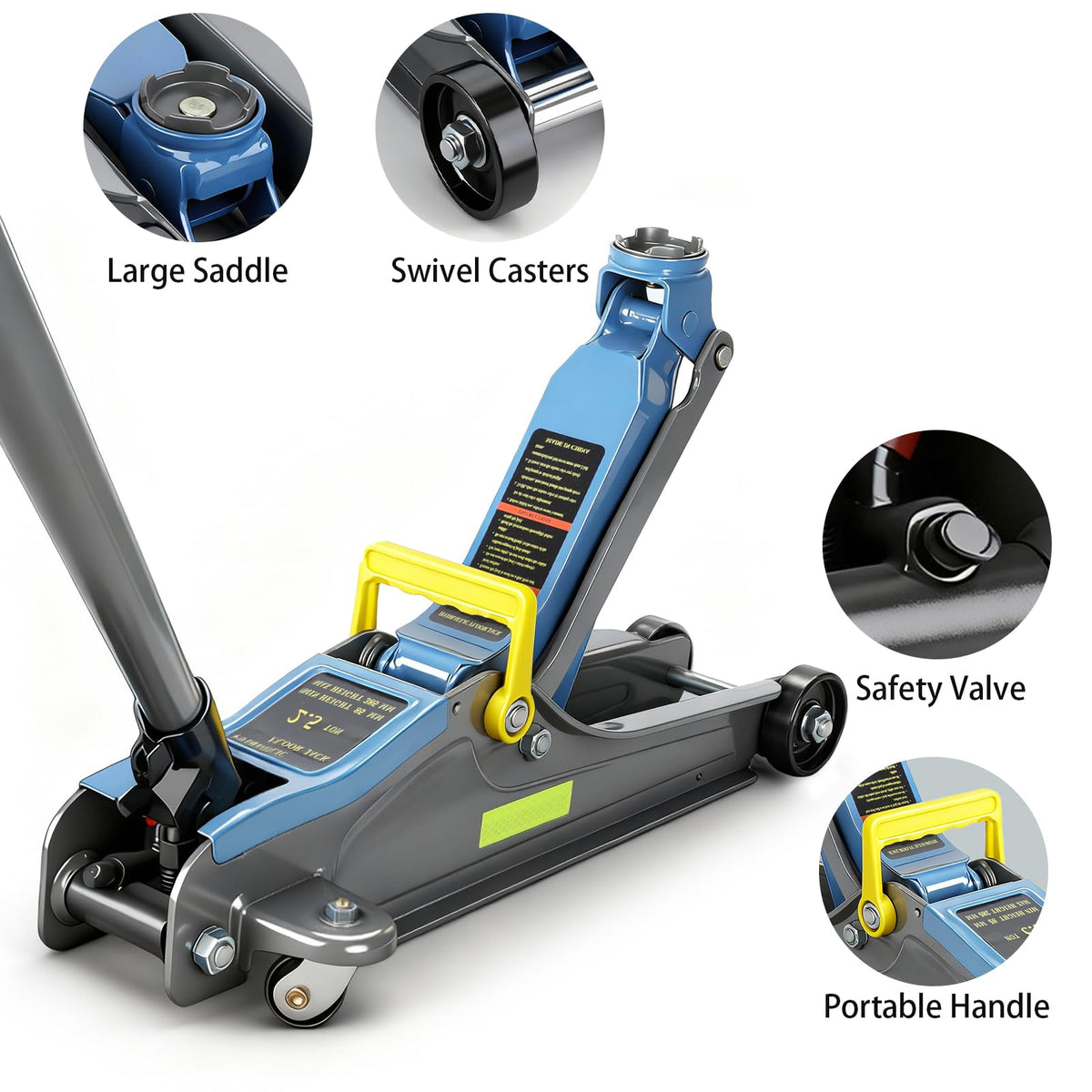2.5T Low Profile Hydraulic Floor Jack with Carrying Handle L9861