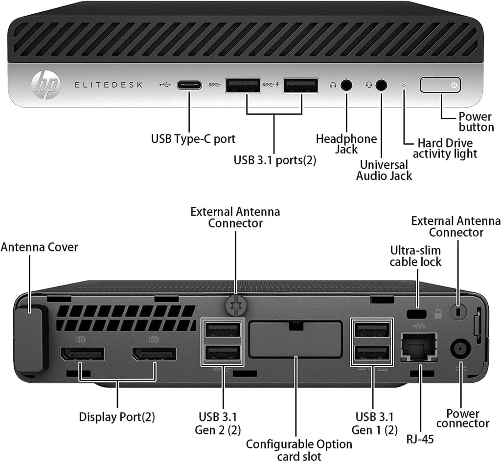 Mini PC Desktop Computer, Intel Core i5-9500T, 8GB DDR4 RAM, 256GB SSD, Windows 11 Pro U379