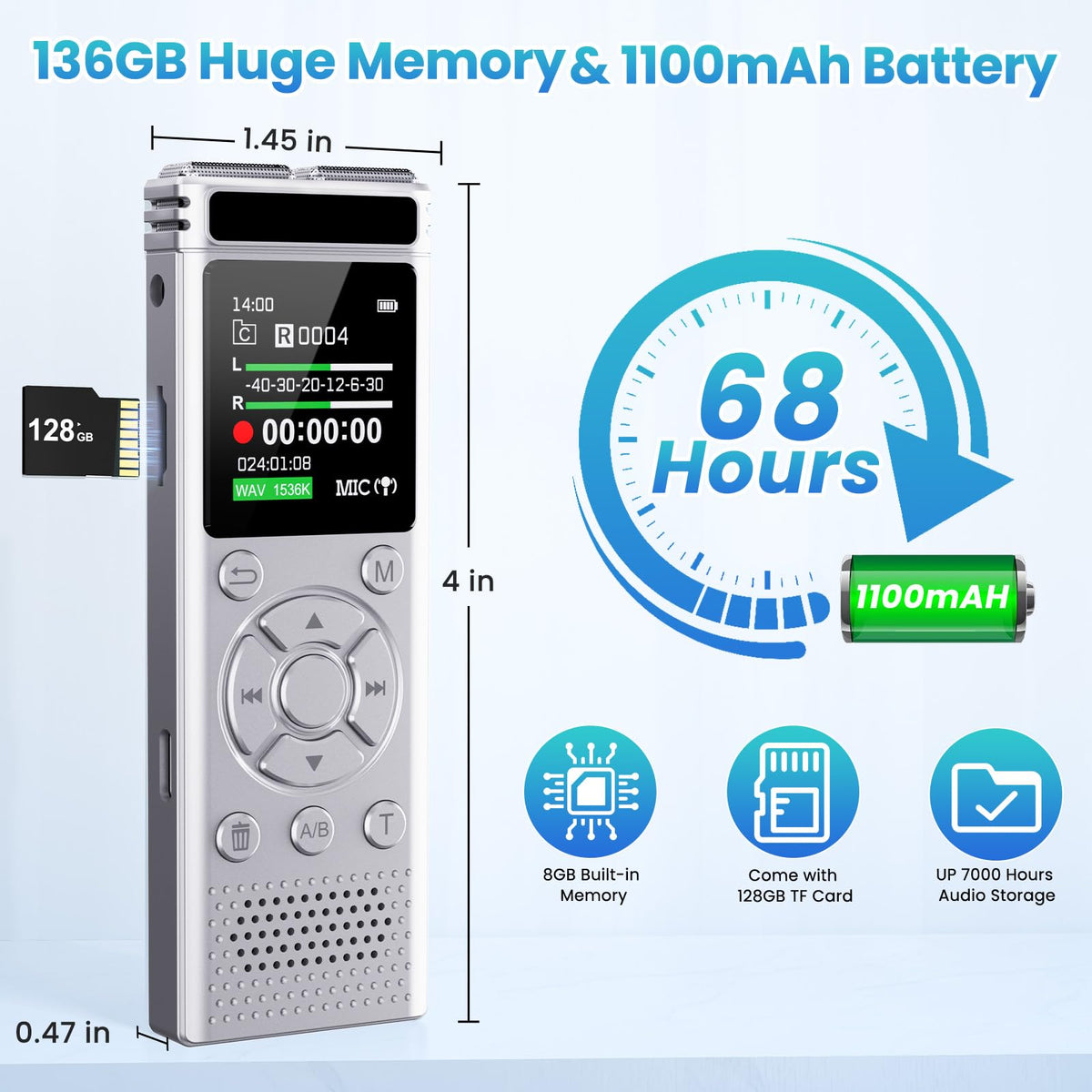 Digital Voice Recorder with Playback X615305