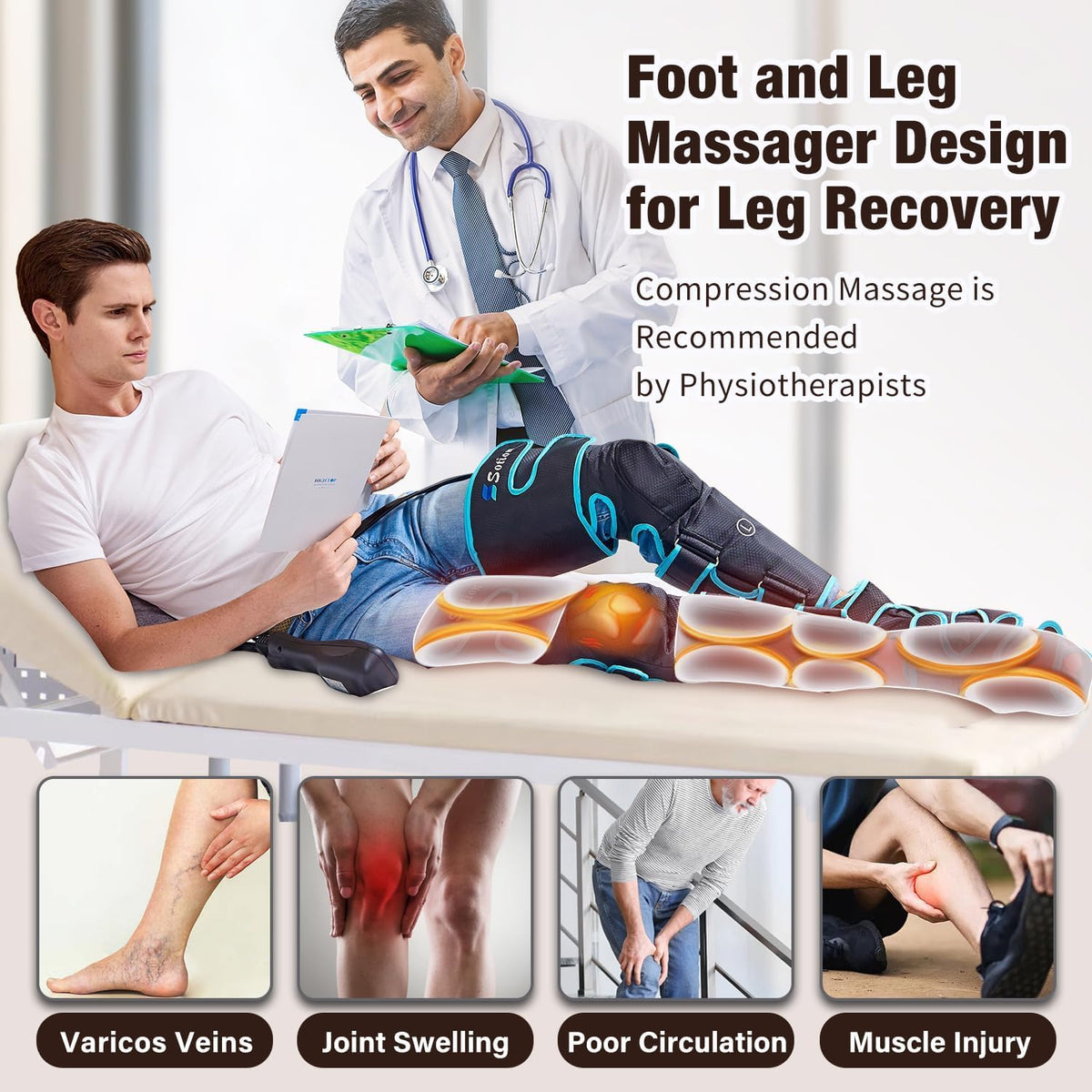 Air Compression Heat Leg Massager G428