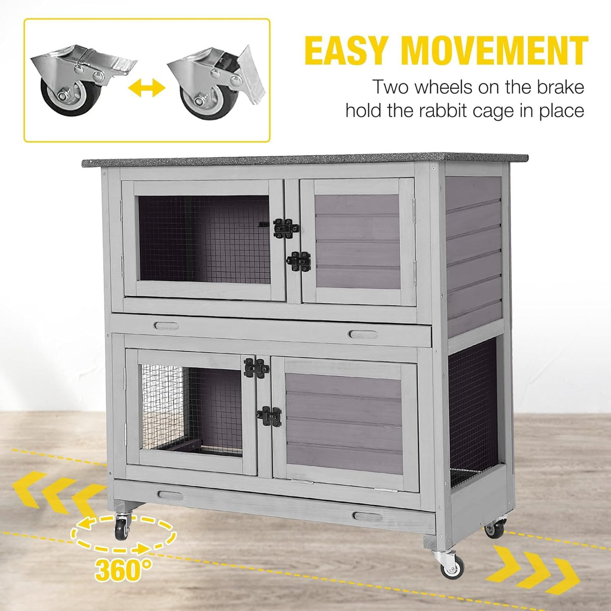 Rabbit Hutch 2 Story Pet House on Wheels I936